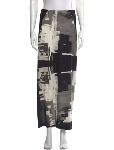 Pre-owned Zero + Maria Cornejo Silk Midi Length Skirt In Black