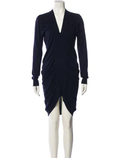 Pre-owned Zero + Maria Cornejo Silk Mini Dress In Blue