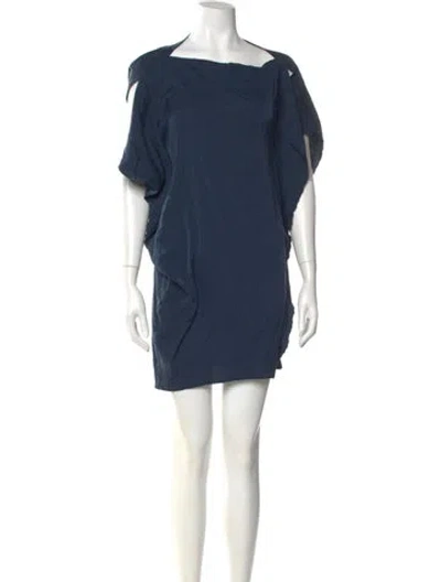 Pre-owned Zero + Maria Cornejo Silk Mini Dress In Blue