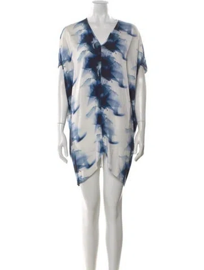 Pre-owned Zero + Maria Cornejo Silk Mini Dress In Blue