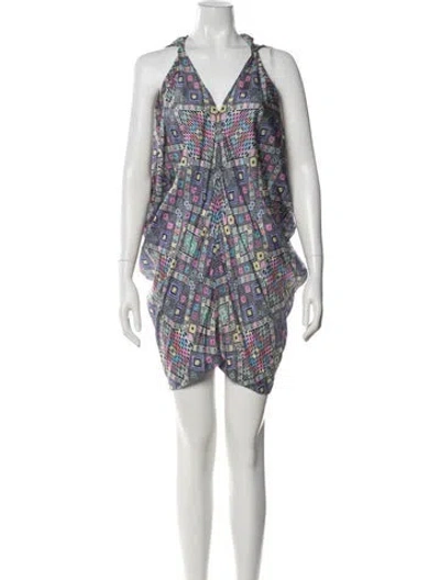 Pre-owned Zero + Maria Cornejo Silk Mini Dress In Blue