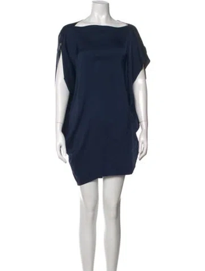 Pre-owned Zero + Maria Cornejo Silk Mini Dress In Blue