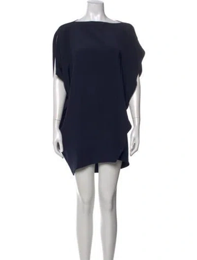 Pre-owned Zero + Maria Cornejo Silk Mini Dress In Blue