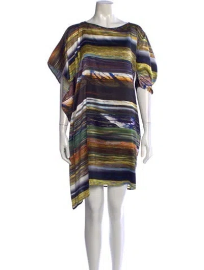 Pre-owned Zero + Maria Cornejo Silk Mini Dress In Blue