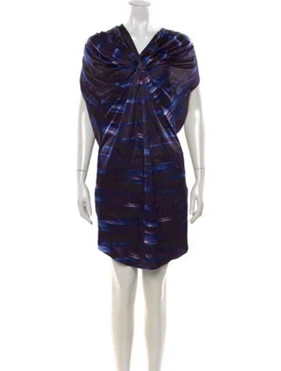 Pre-owned Zero + Maria Cornejo Silk Mini Dress In Blue