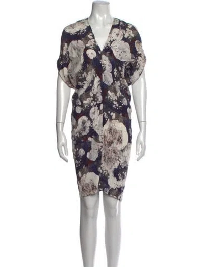 Pre-owned Zero + Maria Cornejo Silk Mini Dress In Blue
