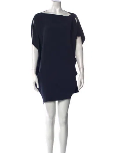 Pre-owned Zero + Maria Cornejo Silk Mini Dress In Blue