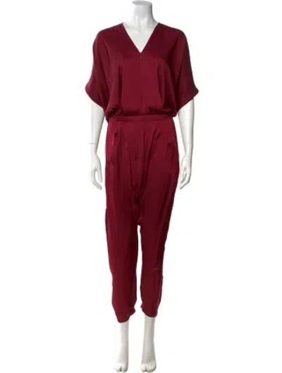 Pre-owned Zero + Maria Cornejo Silk Mini Dress In Burgundy