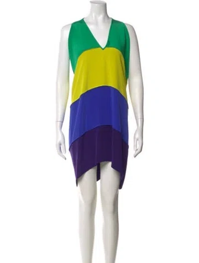 Pre-owned Zero + Maria Cornejo Silk Mini Dress In Multi