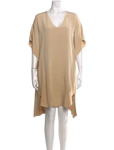 Pre-owned Zero + Maria Cornejo Silk Mini Dress In Neutral