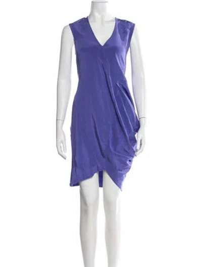 Pre-owned Zero + Maria Cornejo Silk Mini Dress In Purple