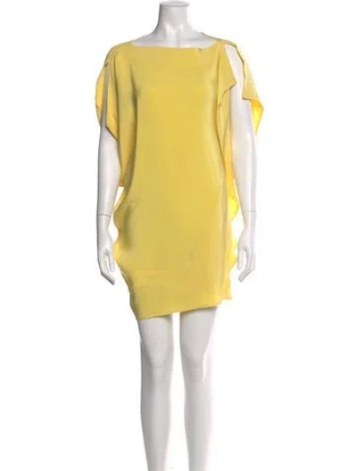 Pre-owned Zero + Maria Cornejo Silk Mini Dress In Yellow