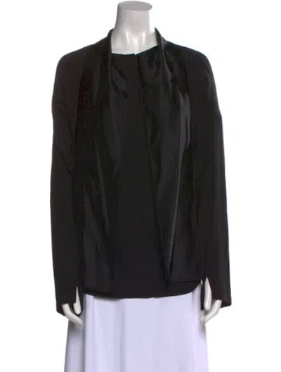 Pre-owned Zero + Maria Cornejo Silk Mock Neck Blouse In Black