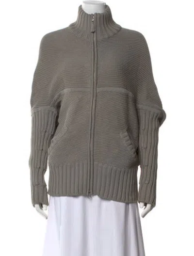 Pre-owned Zero + Maria Cornejo Silk Mock Neck Sweater In Grey