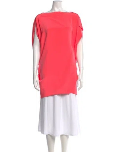 Pre-owned Zero + Maria Cornejo Silk Off-the-shoulder Top In Pink