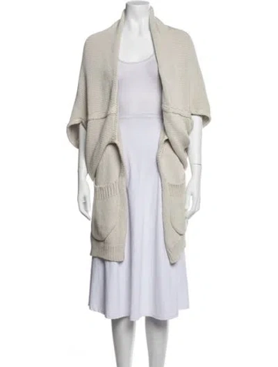 Pre-owned Zero + Maria Cornejo Silk Open Front Sweater In Grey