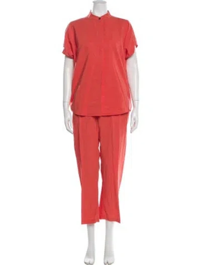 Pre-owned Zero + Maria Cornejo Silk Pant Set In Orange