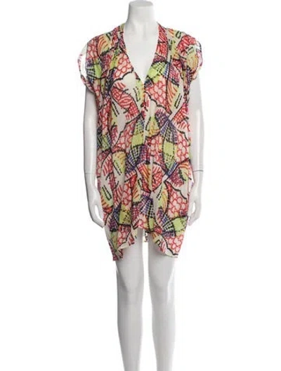 Pre-owned Zero + Maria Cornejo Silk Printed Nightgown In Neutral