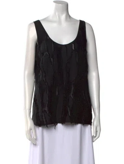 Pre-owned Zero + Maria Cornejo Silk Printed Top In Black