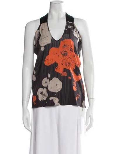 Pre-owned Zero + Maria Cornejo Silk Printed Top In Multi