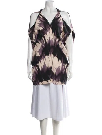 Pre-owned Zero + Maria Cornejo Silk Printed Top In Multicolor