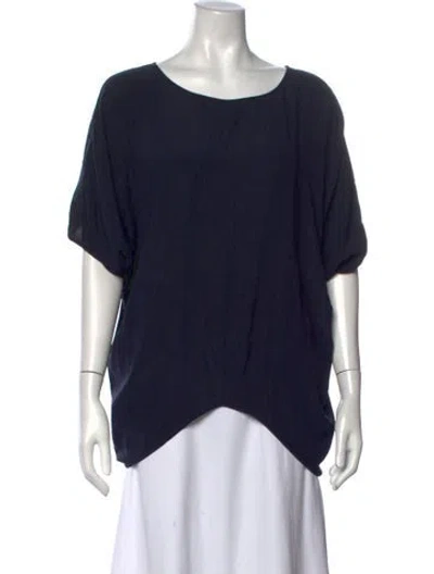 Pre-owned Zero + Maria Cornejo Silk Scoop Neck Top In Blue