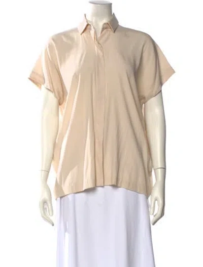Pre-owned Zero + Maria Cornejo Silk Short Sleeve Polo In Neutral