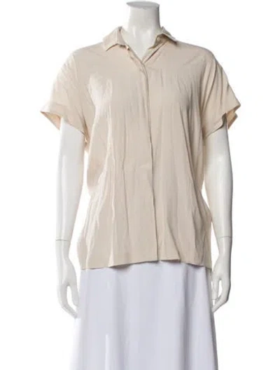 Pre-owned Zero + Maria Cornejo Silk Short Sleeve Top In Neutral