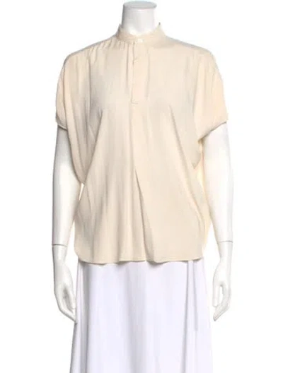 Pre-owned Zero + Maria Cornejo Silk Short Sleeve Top In Neutral