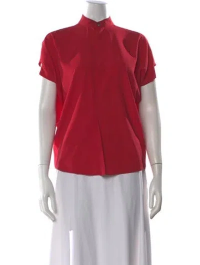 Pre-owned Zero + Maria Cornejo Silk Short Sleeve Top In Orange