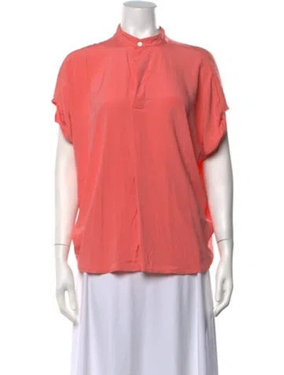 Pre-owned Zero + Maria Cornejo Silk Short Sleeve Top In Orange