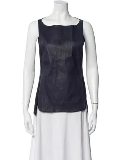 Pre-owned Zero + Maria Cornejo Silk Square Neckline Top In Black