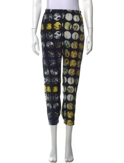 Pre-owned Zero + Maria Cornejo Silk Straight Leg Pants In Blue