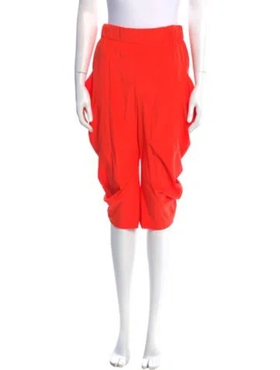 Pre-owned Zero + Maria Cornejo Silk Straight Leg Pants In Orange