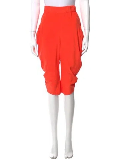 Pre-owned Zero + Maria Cornejo Silk Straight Leg Pants In Orange