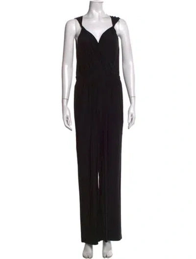 Pre-owned Zero + Maria Cornejo Silk V-neck Jumpsuit In Black