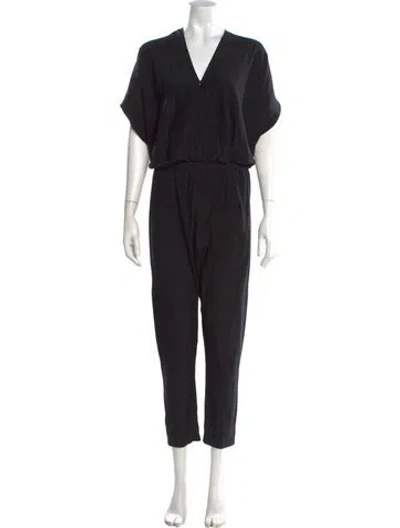 Pre-owned Zero + Maria Cornejo Silk V-neck Jumpsuit In Black
