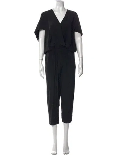 Pre-owned Zero + Maria Cornejo Silk V-neck Jumpsuit In Black