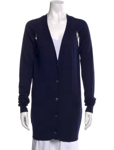 Pre-owned Zero + Maria Cornejo Silk V-neck Sweater In Black