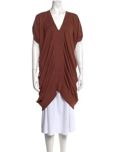 Pre-owned Zero + Maria Cornejo Silk V-neck Sweater In Brown