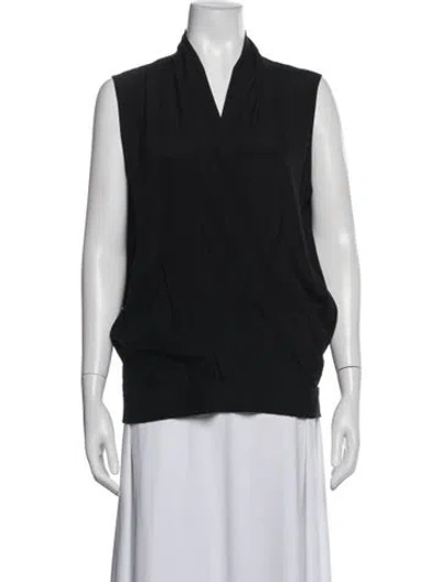 Pre-owned Zero + Maria Cornejo Silk V-neck Top In Multi