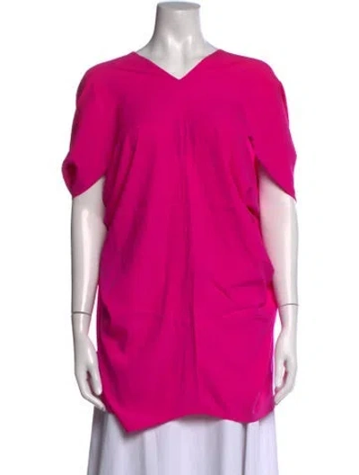 Pre-owned Zero + Maria Cornejo Silk V-neck Top In Pink