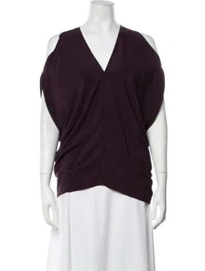 Pre-owned Zero + Maria Cornejo Silk V-neck Top In Purple