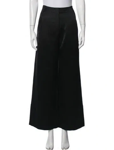 Pre-owned Zero + Maria Cornejo Silk Wide Leg Pants In Black