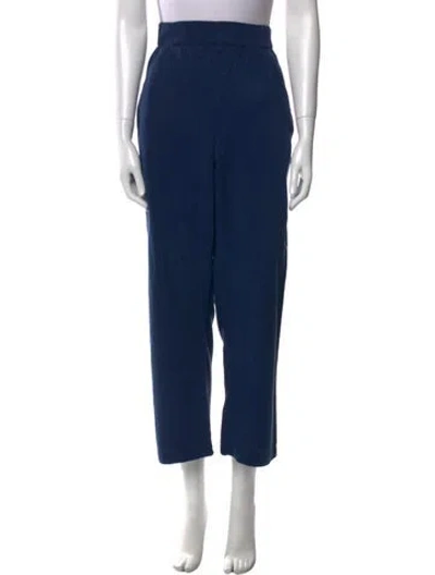 Pre-owned Zero + Maria Cornejo Silk Wide Leg Pants In Blue
