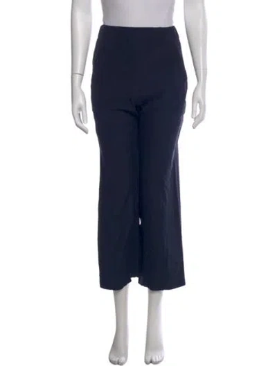 Pre-owned Zero + Maria Cornejo Silk Wide Leg Pants In Blue