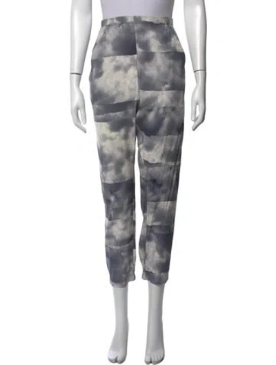 Pre-owned Zero + Maria Cornejo Silk Wide Leg Pants In Blue/grey