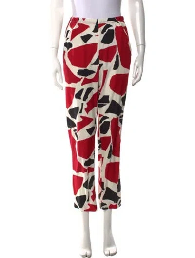 Pre-owned Zero + Maria Cornejo Silk Wide Leg Pants In Red