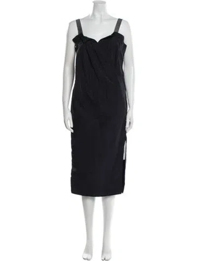 Pre-owned Zero + Maria Cornejo Square Neckline Midi Length Dress In Blue