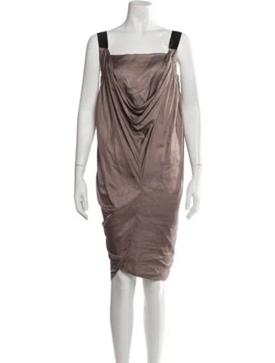 Pre-owned Zero + Maria Cornejo Square Neckline Midi Length Dress In Neutrals